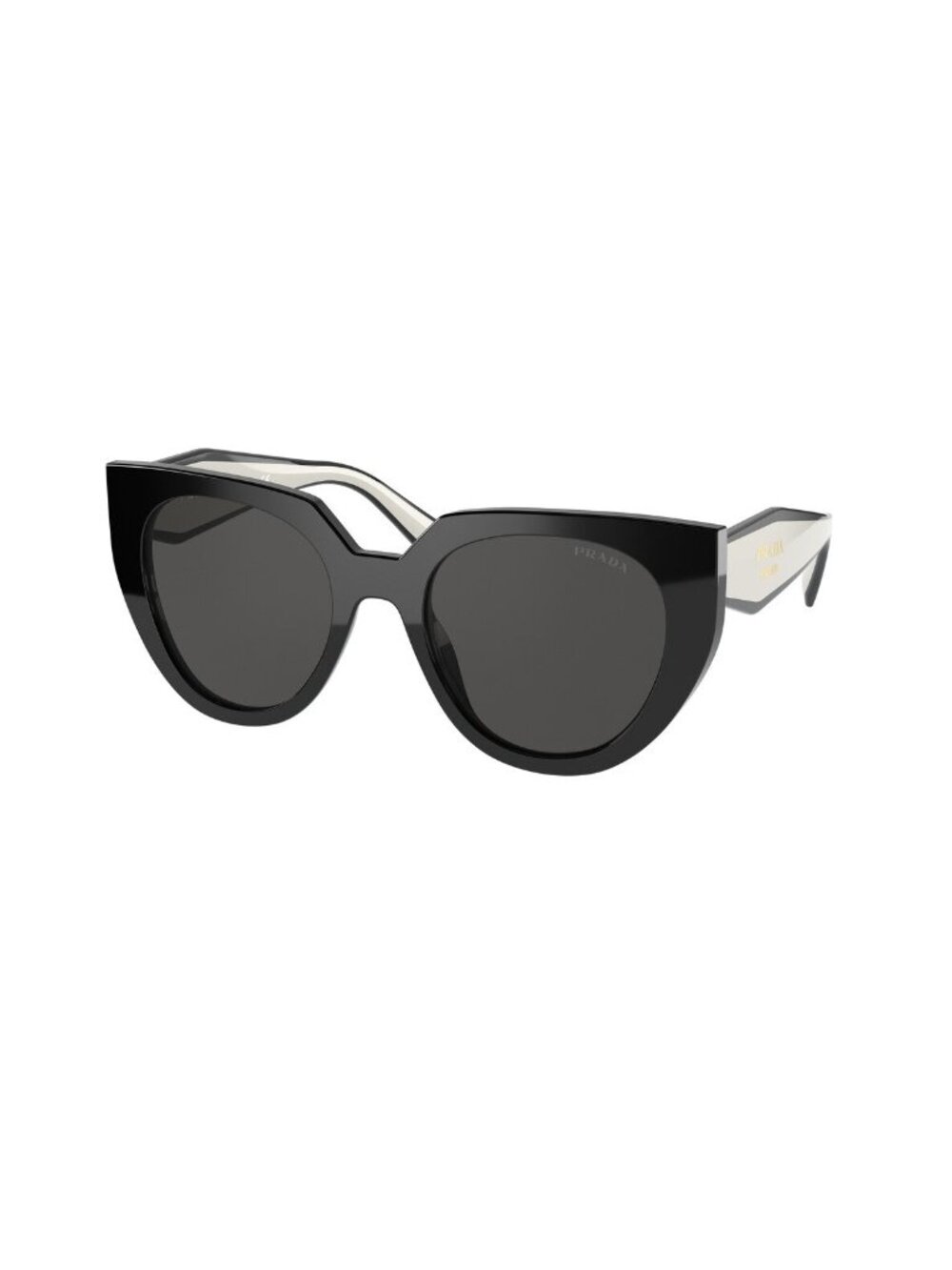 New Prada Women's Sunglasses Black Butterfly Grey Lens Injected Frame PR 14WS 52